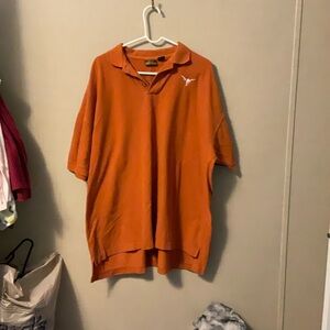 Orange Knit Polo Shirt with Relaxed Fit